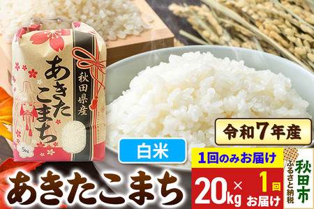 あきたこまち 20kg(5kg×4袋) 【1回のみお届け】【白米】秋田県産