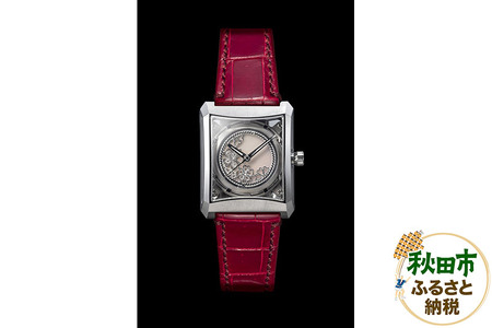 秋田県産機械式腕時計「サキホコル」シリーズ「桜見月(さくらみづき)」(1)SSモデル 銀線細工 VM07-LGIS01-SD