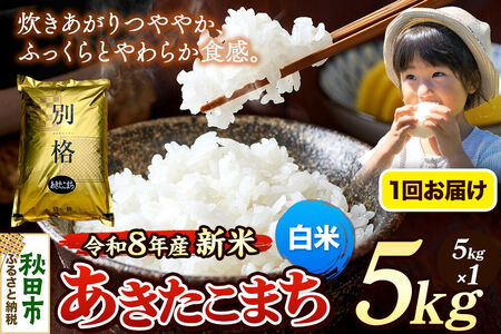 [令和8年産 新米受付]米 あきたこまち 5kg[白米]秋田県産