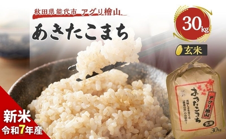 【新米先行予約】玄米 令和7年 秋田県産 あきたこまち 30kg 新米 米 お米 おこめ こめ コメ 令和7年産 ブランド米 ご飯 秋田 秋田県 能代市