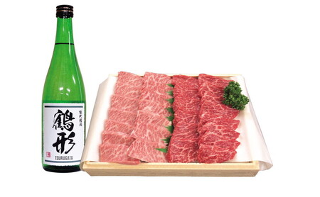 国産 牛肉 鶴形牛モモバラ焼肉用 約500g(モモ250g、バラ250g)A4ランク以上 秋田県産