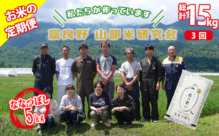 [令和6年度産]◆3ヵ月定期便◆ 富良野 山部米研究会[ ななつぼし ]精米 5kgお米 米 ご飯 ごはん 白米 定期 送料無料 北海道 富良野市 道産 直送 ふらの