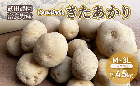 [武田農園とれたて直送]じゃがいも きたあかり M〜3Lサイズ混合 約4.5kg ずば抜けた甘さとホクホクの食感!北海道 富良野産 ( じゃがいも いも 芋 きたあかり 野菜 新鮮 産地直送 先行予約 限定 )