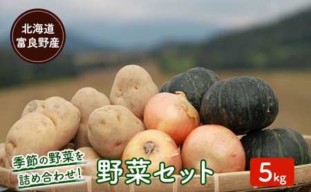 [2025年10月下旬〜発送]北海道富良野 野菜セット[5kg詰め] 野菜 新鮮 ふらの にんじん 人参 かぼちゃ じゃがいも 芋 玉ねぎ たまねぎ ごぼう ゆり根 赤たまねぎ お米 )