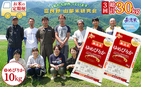 [令和6年度産]◆3ヵ月定期便◆ 富良野 山部米研究会[ ゆめぴりか ]無洗米 5kg×2袋(10kg)お米 米 ご飯 ごはん 白米 定期 送料無料 北海道 富良野市 道産 直送 ふらの