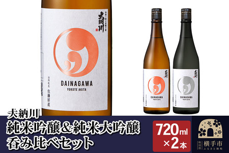 [大納川]純米吟醸&純米大吟醸呑み比べセット(大納川 純米吟醸 720ml×1本、大納川 純米大吟醸 720ml×1本)