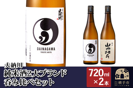 [大納川]純米酒2大ブランド呑み比べセット(大納川 純米 720ml×1本、山内杜氏 純米 720ml×1本)