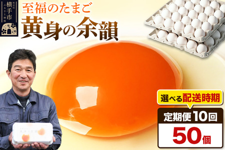 《定期便10ヶ月》黄身の余韻 50個（業務用）【発送時期が選べる】10か月 10ヵ月 10カ月 10ケ月 卵 玉子 たまご 開始時期選べる