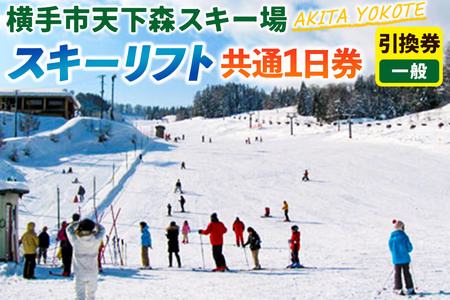 横手市天下森スキー場 スキーリフト共通1日券(一般)引換券 ゆうパケット