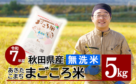 [令和7年産先行受付]秋田県特別栽培米あきたこまち「まごころ米(無洗米)」 5kg(5kg×1袋) 80P9204