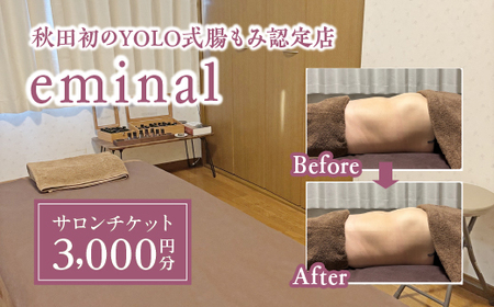 eminal サロンチケット3000円分 [50P8416]