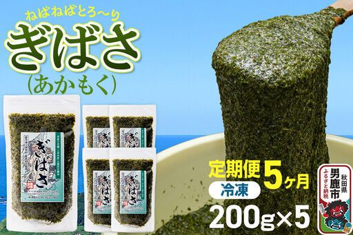 【定期便5ヶ月】ぎばさ(あかもく) 200g×5個セット 海藻 男鹿市 秋田県