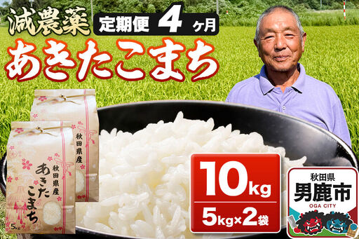 あきたこまち 10kg（5kg×2袋） 令和7年産 【定期便4ヶ月】 お米 米 秋田県男鹿市