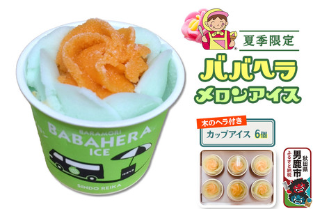 夏季限定 ババヘラ・メロンバラ盛りカップアイス6個セット【進藤冷菓】7月より順次発送 ご当地アイス
