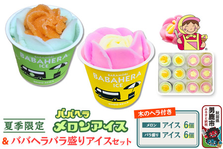 夏季限定 バラ盛りカップ6個＆メロンバラ盛りカップ6個（12個）セット【進藤冷菓】7月より順次発送 ご当地アイス