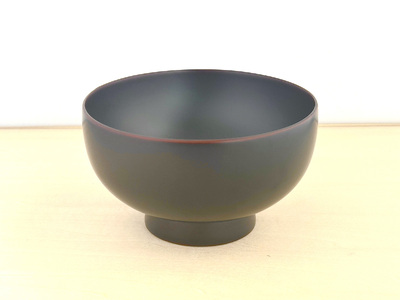 川連漆器 銀溜 坪汁椀[(株)佐藤商事][B1-5505]