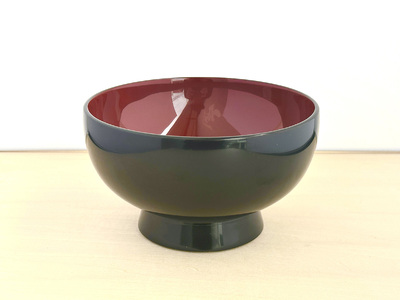 川連漆器 黒内朱 そば椀[(株)佐藤商事][H2-5503]