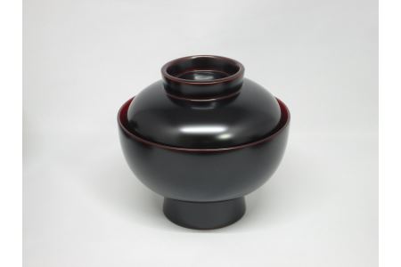 川連漆器　雑煮椀　溜内朱[C5802]