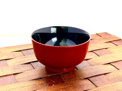 川連漆器 朱うるみ内黒3.6寸羽反汁椀 漆器 漆器 漆器 漆器 [L5501]