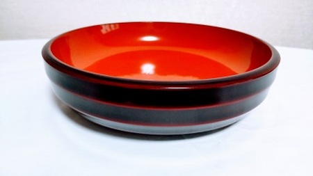 川連漆器 7寸ライン平鉢 漆器 漆器 漆器 漆器 [B9-6101]