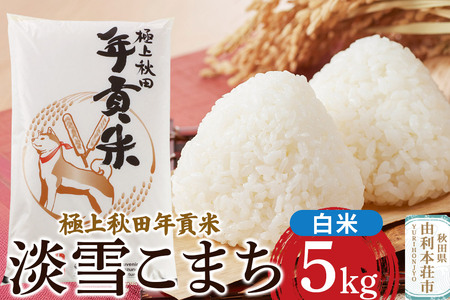 秋田県北秋鹿角産 極上秋田年貢米 淡雪こまち【白米】5kg