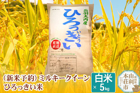 [新米予約][白米] 秋田県産 ミルキークイーン 5kg 令和6年産 ひろっきい米