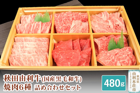 秋田由利牛 焼肉6種詰め合わせセット 合計480g