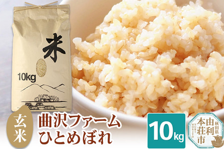 [玄米]曲沢ファーム ひとめぼれ 10kg (10kg×1袋)
