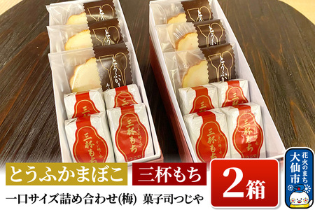 とうふかまぼこ・三杯もち 一口サイズ詰め合わせ(梅)×2箱[菓子司つじや]