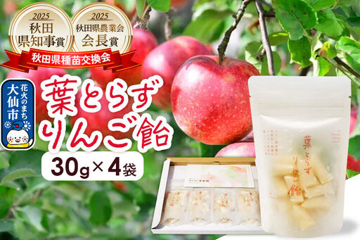 葉とらずりんご飴(30g×4P)[クロネコゆうパケット] 秋田県 大仙市