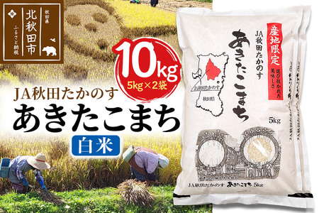 JA秋田たかのす あきたこまち 白米10kg(5kg×2袋)10キロ お米 令和7年産 秋田たかのす農業協同組合