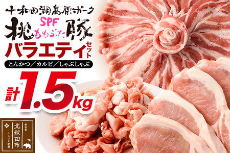 豚肉 桃豚バラエティセット 十和田湖高原ポークSPF桃豚 ロース(とんかつ)500g バラ(カルビ)500g モモ(しゃぶしゃぶ)500g ロース バラ モモ 計1.5kg