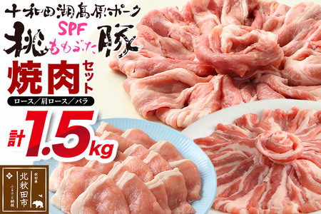 豚肉 桃豚焼肉セット 十和田湖高原ポークSPF桃豚 ローススライス 500g 肩ローススライス 500g バラスライス 500g スライス ロース 肩ロース バラ 計1.5kg