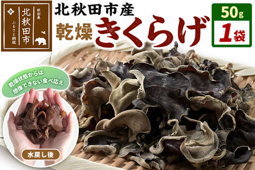 国産 乾燥きくらげ 50g 天日干し 秋田県北秋田市産