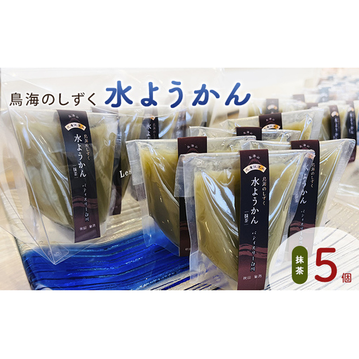 鳥海のしずく 水ようかん(抹茶)5個セット スタンドパック 涼和菓子