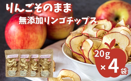りんごそのまんま!無添加のりんごチップス(乾燥りんご)20g×4袋