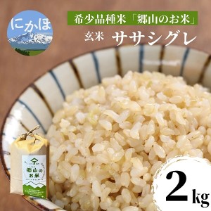[希少品種米]ササニシキの親 農薬不使用のササシグレ「郷山のお米」2kg(玄米)