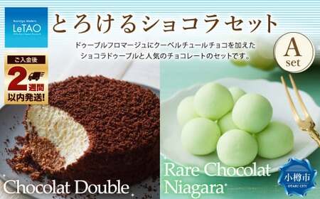 ルタオ とろけるショコラセットA (ショコラドゥーブル・レアチョコレート ナイアガラ) フロマージュ チョコレート チーズ 生クリーム ワイン 洋菓子 ケーキ お取り寄せ ギフト