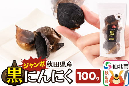 秋田県産 ジャンボ黒にんにく 100g×1パック＜ゆうパケット＞