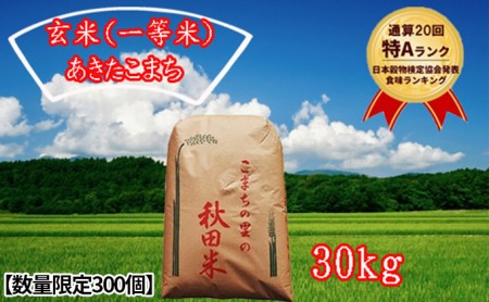 数量限定300個！一等米 】玄米 30kg 通算20回 特A 秋田県仙北市産米 令