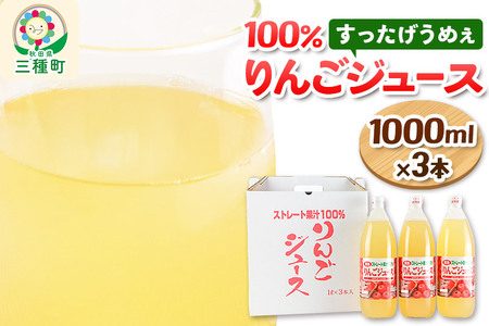 りんごジュース 1,000ml×3本 果汁100% ストレート