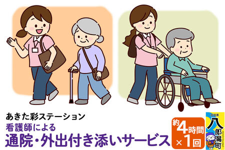付き添い 看護師による通院・外出付き添いサービス 1回 約4時間 レターパックライトでお届け 八郎潟