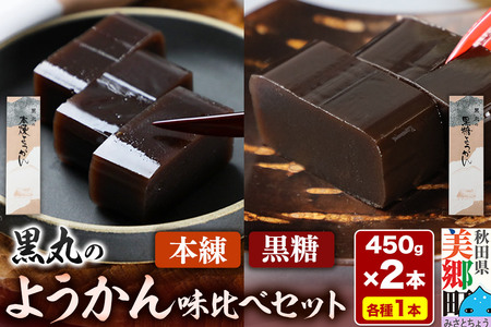 ようかん味比べセット(本練・黒糖)各1本(450g×2本)ゆうパケット