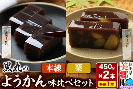ようかん味比べセット(本練・栗)各1本(450g×2本)ゆうパケット