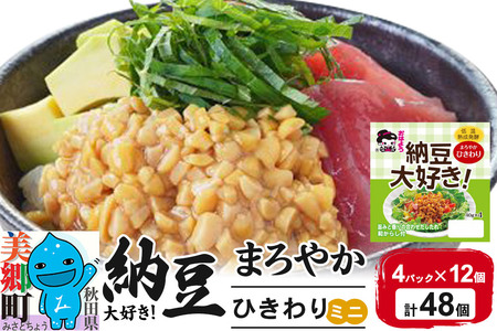 ヤマダフーズ 納豆大好きまろやか ひきわり ミニ 4パック×12個（計48個）