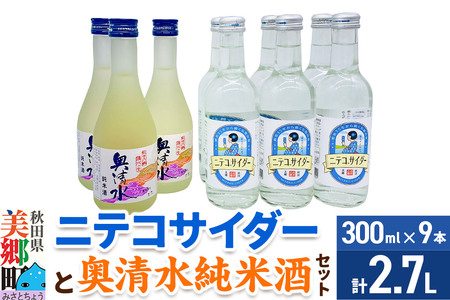 炭酸飲料 日本酒 ニテコサイダー6本と奥清水純米酒3本のセット