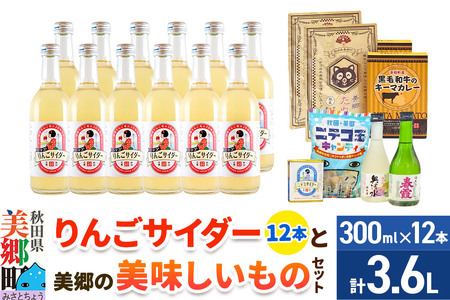 炭酸飲料 りんごサイダー12本と美郷の美味しいものセット
