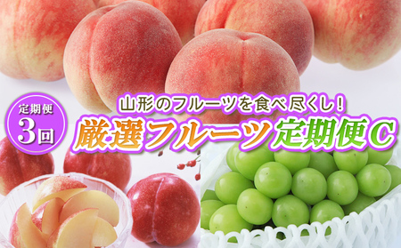 [定期便3回]山形のフルーツを食べ尽くし!厳選フルーツ定期便C [令和7年産先行予約]FS24-541くだもの 果物 フルーツ 山形 山形県 山形市 2025年産