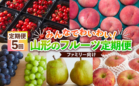 【定期便5回】★ファミリー向け★みんなでわいわい！山形のフルーツ定期便 【令和7年産先行予約】FS24-766