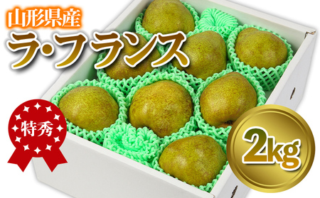 ★食べ頃出荷★山形県産 「ラ・フランス」 特秀品 2kg (5～9玉) 洋梨 ラフランス 山形 【令和7年産先行予約】FS24-818